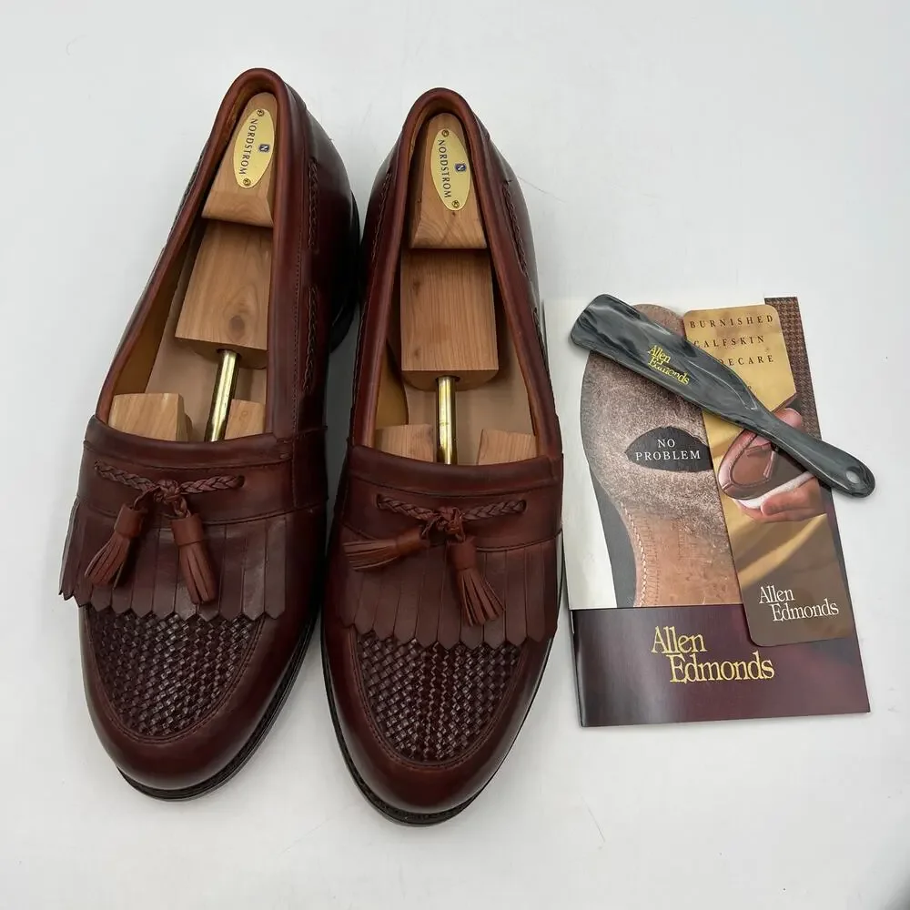 Allen Edmonds Cody Tassel Loafer Cordovan Leather Brown Wide